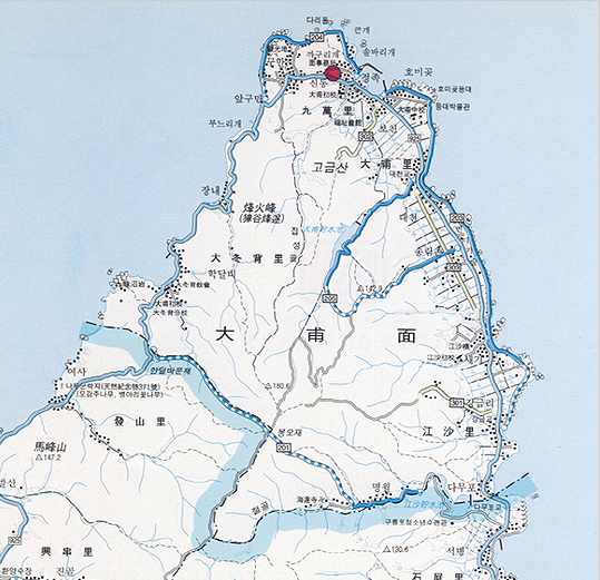 호미곶면 관내도입니다.