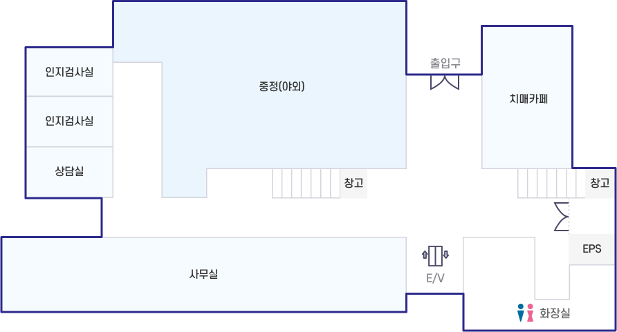 치매안심센터 남구보건소 1층 안내도 이미지